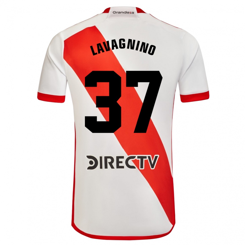 Homme Football Maillot Lucas Lavagnino #37 Blanc Rouge Tenues Domicile 2024/25 Canada