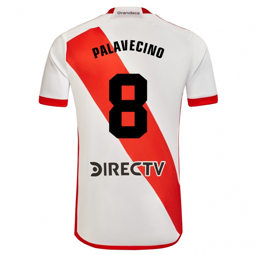 Homme Football Maillot Agustín Palavecino #8 Blanc Rouge Tenues Domicile 2024/25 Canada