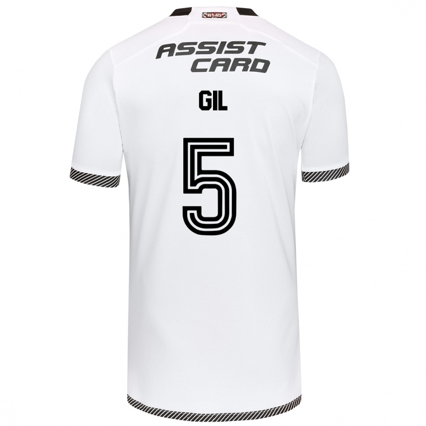 Men Football Leonardo Gil #5 White Black Home Jersey 2024/25 T-Shirt Canada