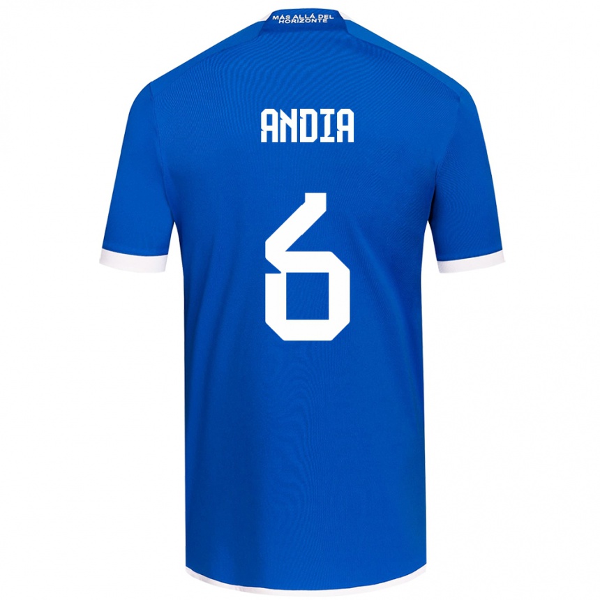 Homme Football Maillot Yonathan Andía #6 Bleu Blanc Tenues Domicile 2024/25 Canada