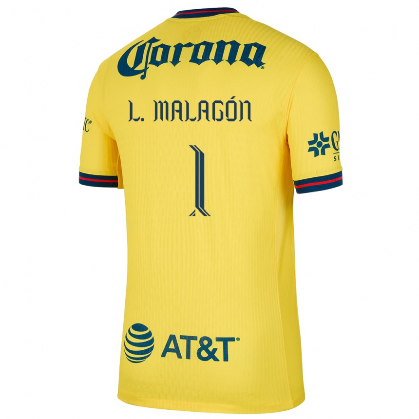 Men Football Luis Malagón #1 Yellow Blue Home Jersey 2024/25 T-Shirt Canada