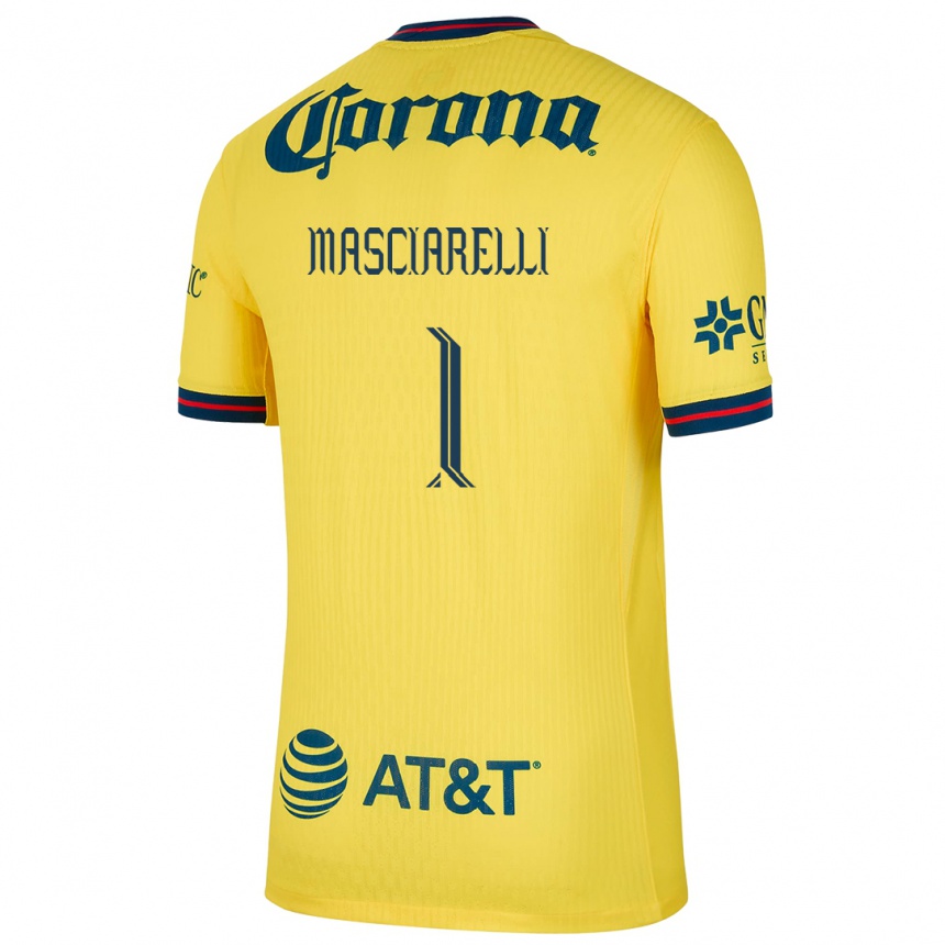 Men Football Renata Masciarelli #1 Yellow Blue Home Jersey 2024/25 T-Shirt Canada