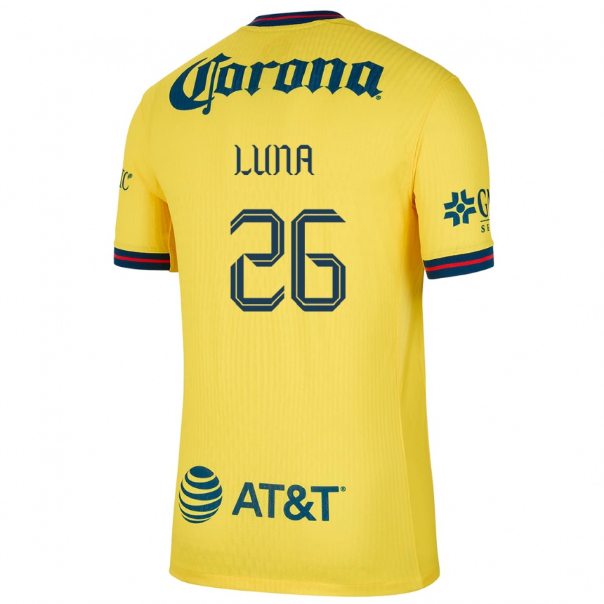 Men Football Karen Luna #26 Yellow Blue Home Jersey 2024/25 T-Shirt Canada