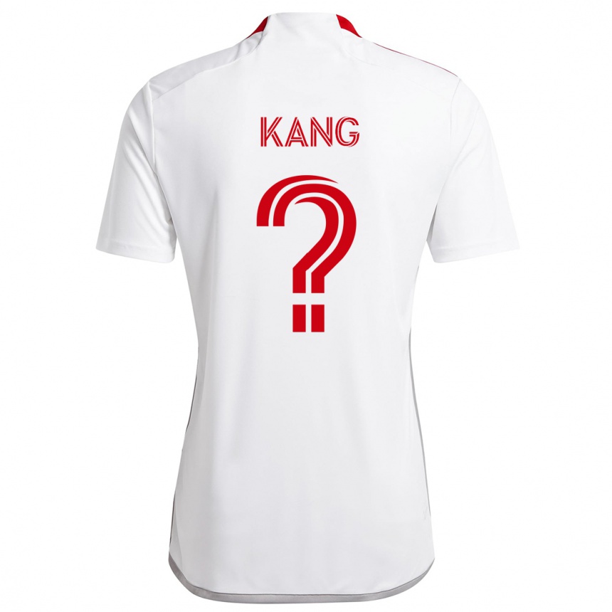 Men Football Ethan Kang #0 White Red Away Jersey 2024/25 T-Shirt Canada