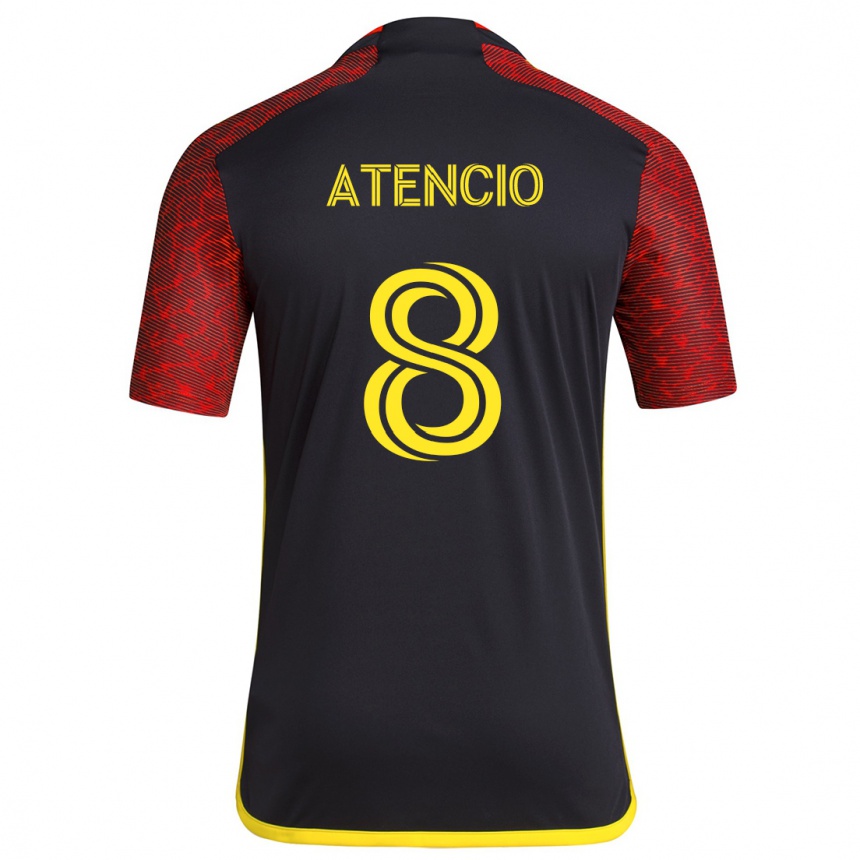 Men Football Josh Atencio #8 Red Black Away Jersey 2024/25 T-Shirt Canada