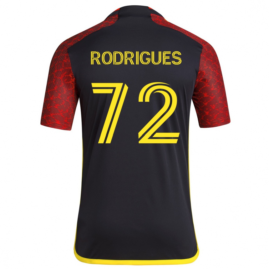 Men Football Braudílio Rodrigues #72 Red Black Away Jersey 2024/25 T-Shirt Canada