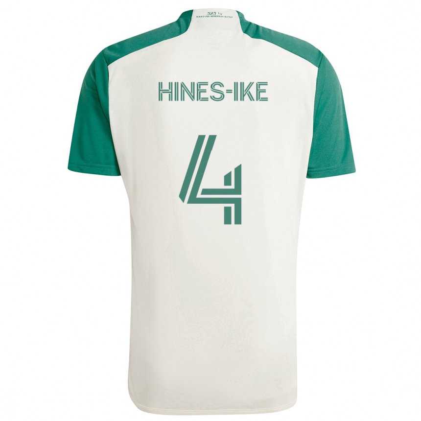 Men Football Brendan Hines-Ike #4 Tan Green Away Jersey 2024/25 T-Shirt Canada