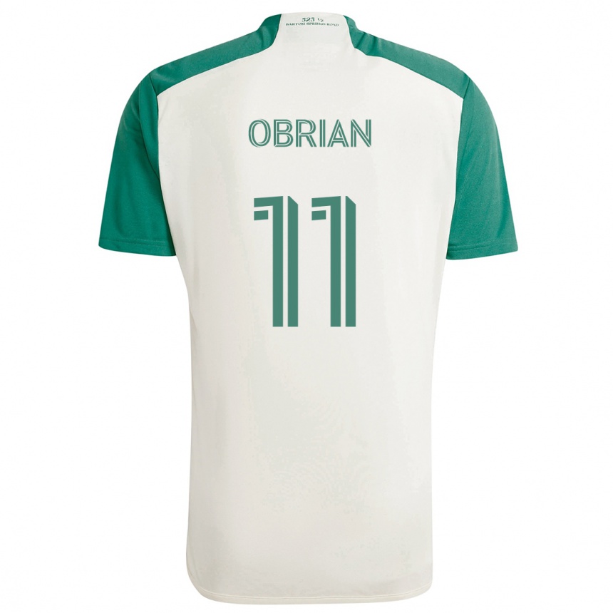 Homme Football Maillot Jáder Obrian #11 Couleurs Beiges Vert Tenues Extérieur 2024/25 Canada