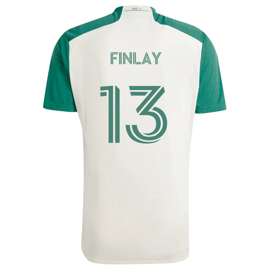 Homme Football Maillot Ethan Finlay #13 Couleurs Beiges Vert Tenues Extérieur 2024/25 Canada