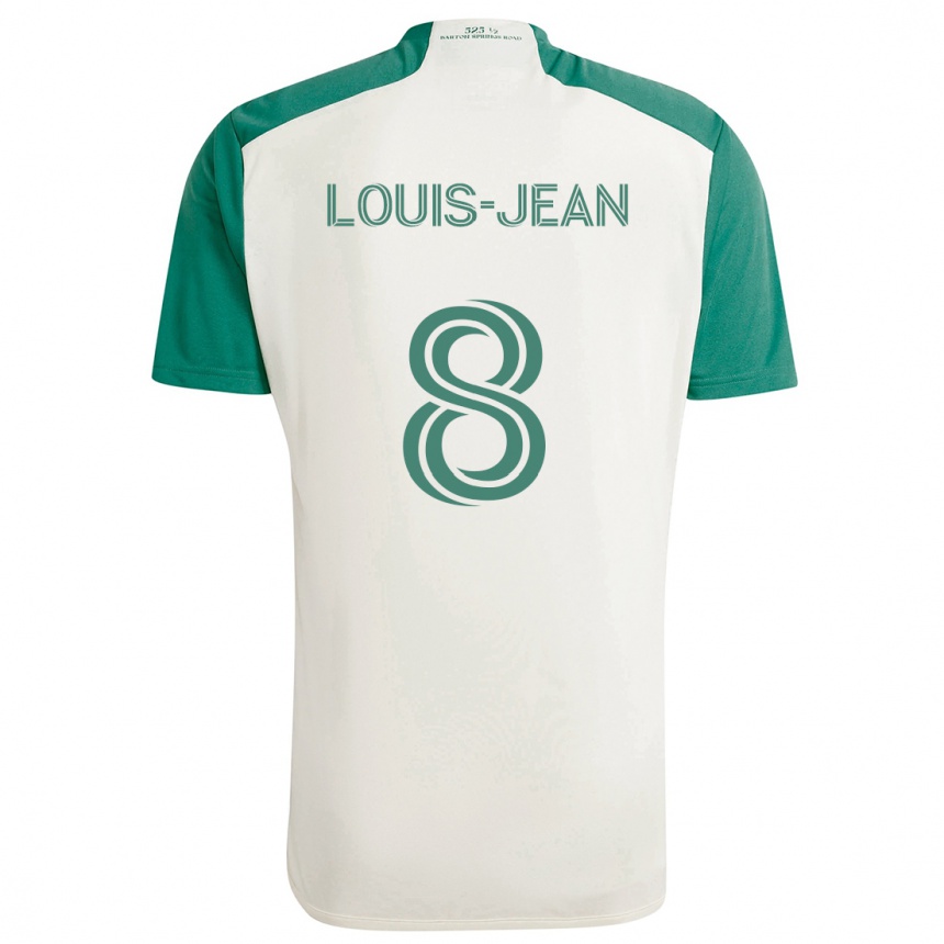 Men Football Steeve Louis-Jean #8 Tan Green Away Jersey 2024/25 T-Shirt Canada