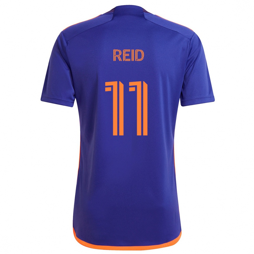 Men Football Isaiah Reid #11 Purple Orange Away Jersey 2024/25 T-Shirt Canada