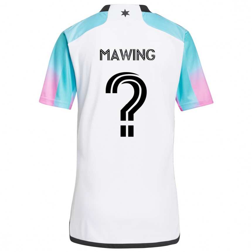 Men Football Dominic Mawing #0 White Blue Black Away Jersey 2024/25 T-Shirt Canada