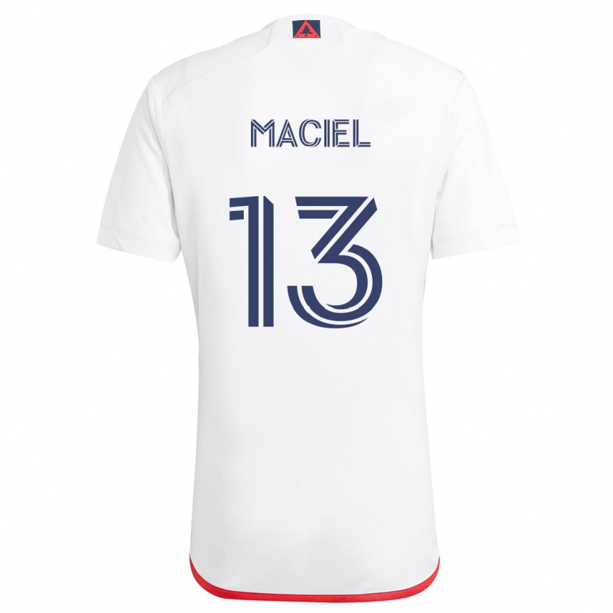 Men Football Maciel #13 White Red Away Jersey 2024/25 T-Shirt Canada