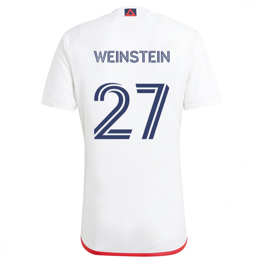 Men Football Max Weinstein #27 White Red Away Jersey 2024/25 T-Shirt Canada