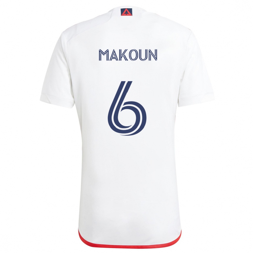 Men Football Christian Makoun #6 White Red Away Jersey 2024/25 T-Shirt Canada