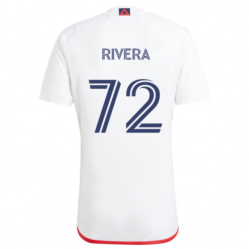 Men Football Damián Rivera #72 White Red Away Jersey 2024/25 T-Shirt Canada