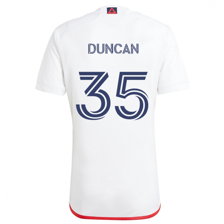 Men Football Nakye Greenidge-Duncan #35 White Red Away Jersey 2024/25 T-Shirt Canada