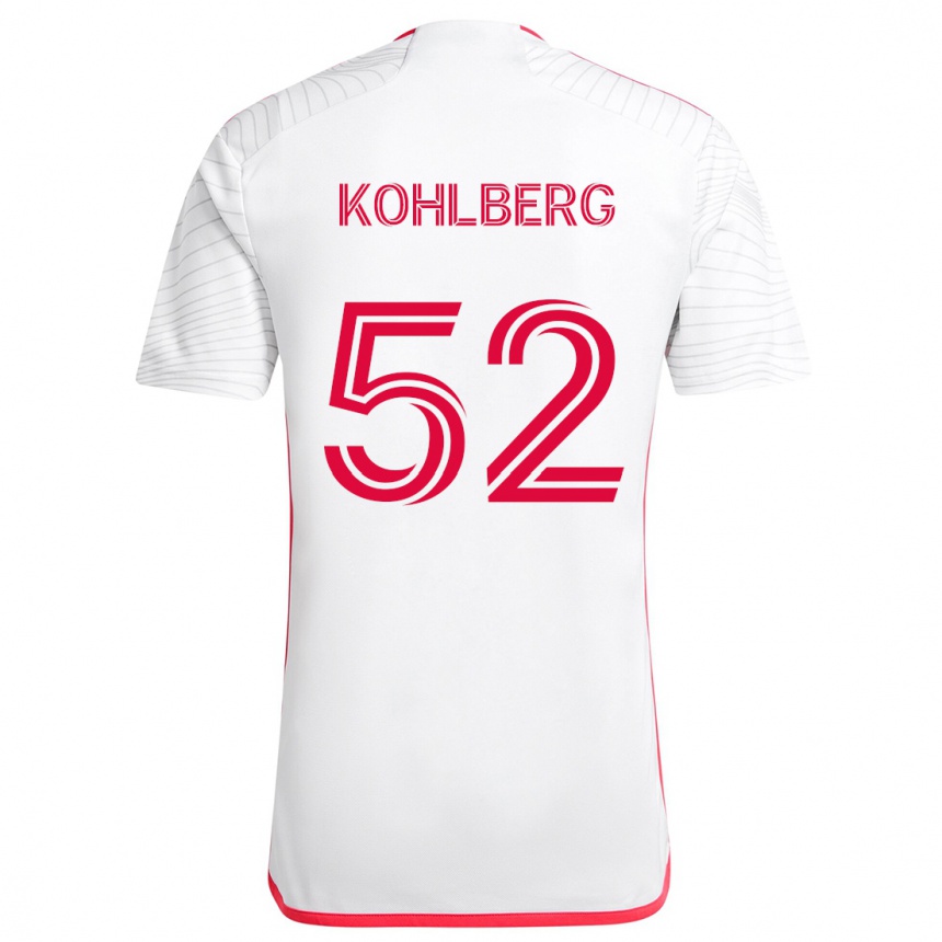 Men Football Andrew Kohlberg #52 White Red Away Jersey 2024/25 T-Shirt Canada