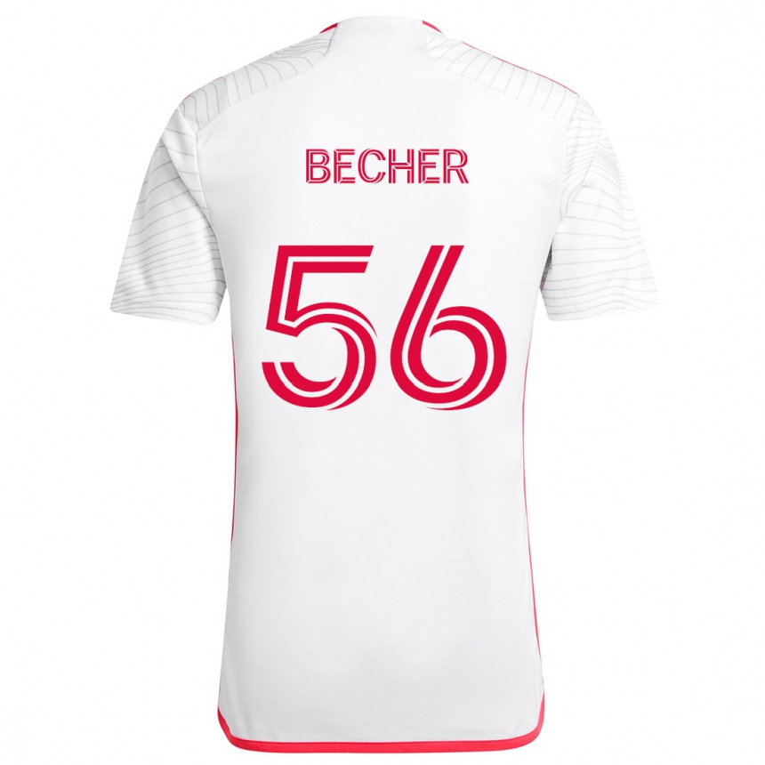 Homme Football Maillot Ryan Becher #56 Blanc Rouge Tenues Extérieur 2024/25 Canada