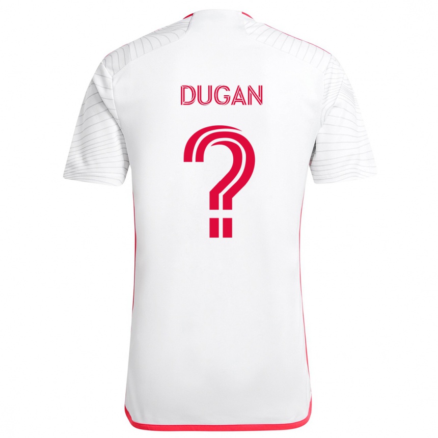 Men Football Ryan Dugan #0 White Red Away Jersey 2024/25 T-Shirt Canada