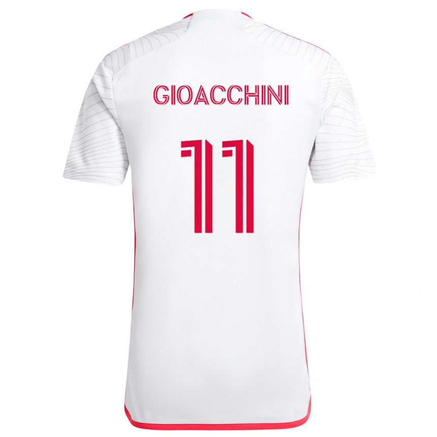 Homme Football Maillot Nicholas Gioacchini #11 Blanc Rouge Tenues Extérieur 2024/25 Canada