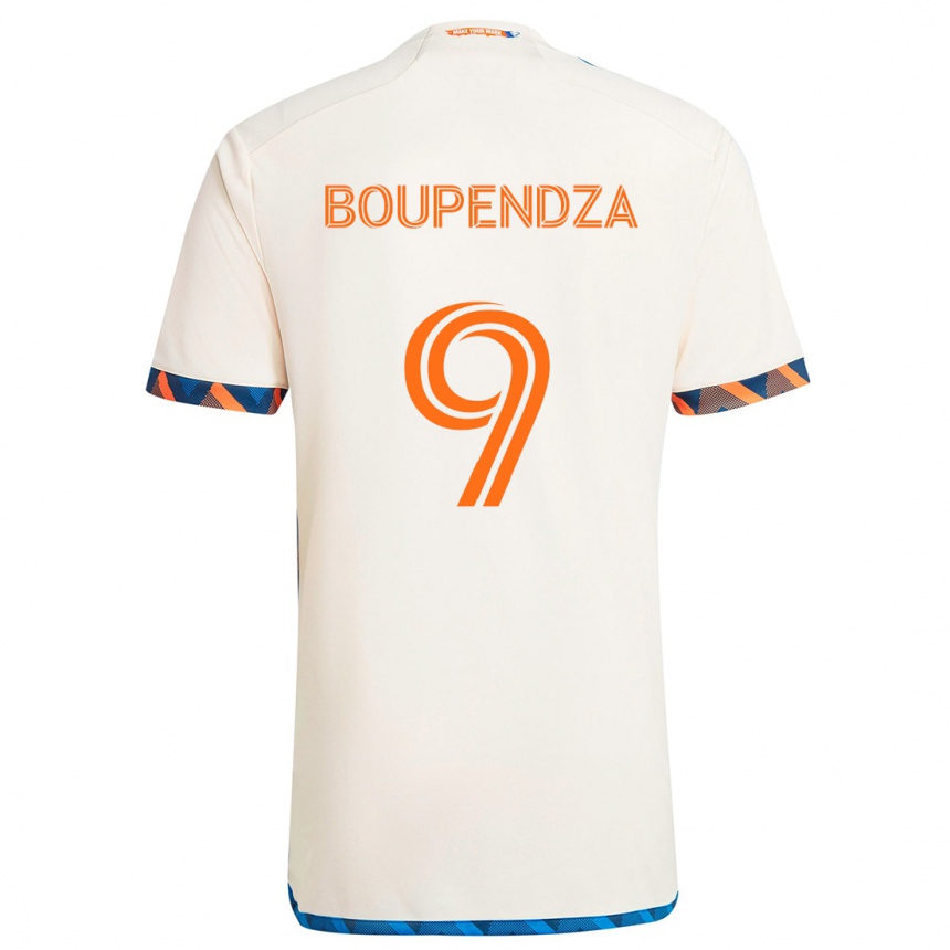 Men Football Aaron Boupendza #9 White Orange Away Jersey 2024/25 T-Shirt Canada