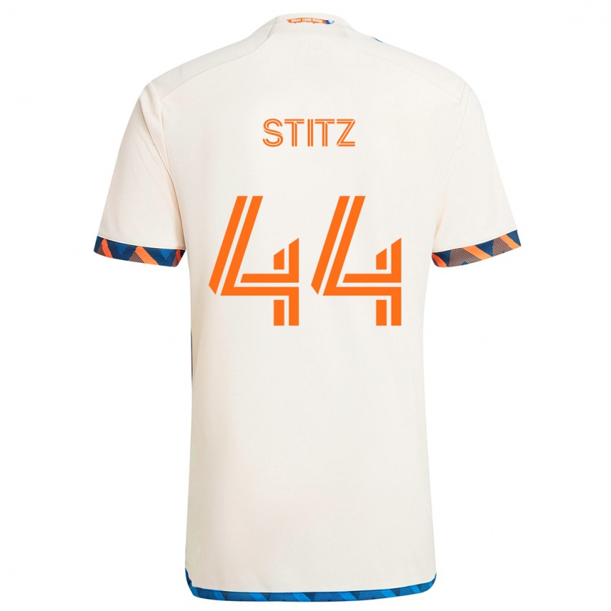 Homme Football Maillot Ben Stitz #44 Blanc Orange Tenues Extérieur 2024/25 Canada