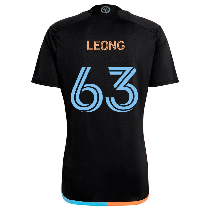 Men Football Matthew Leong #63 Black Orange Blue Away Jersey 2024/25 T-Shirt Canada