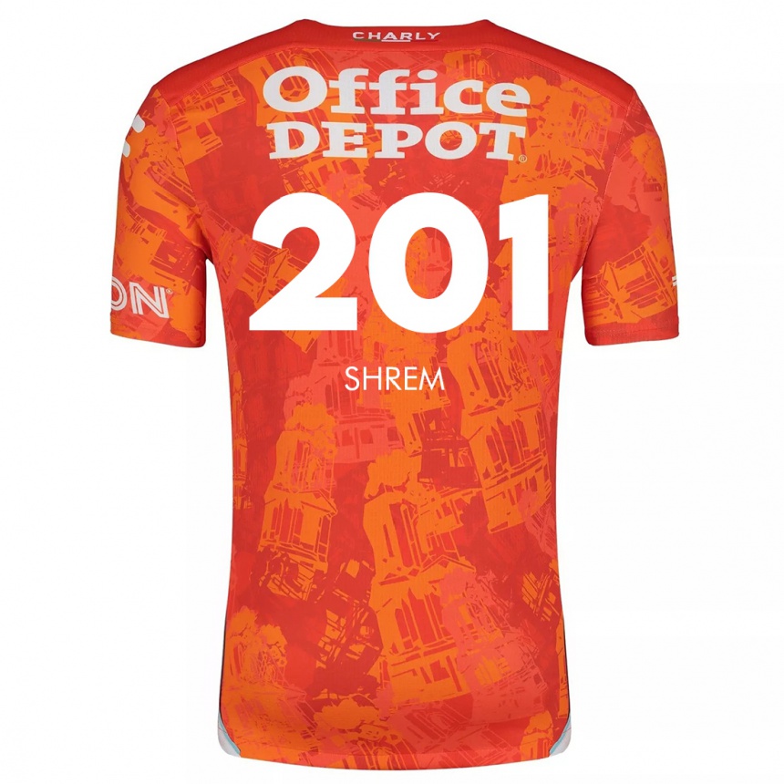 Men Football David Shrem #201 Orange White Away Jersey 2024/25 T-Shirt Canada