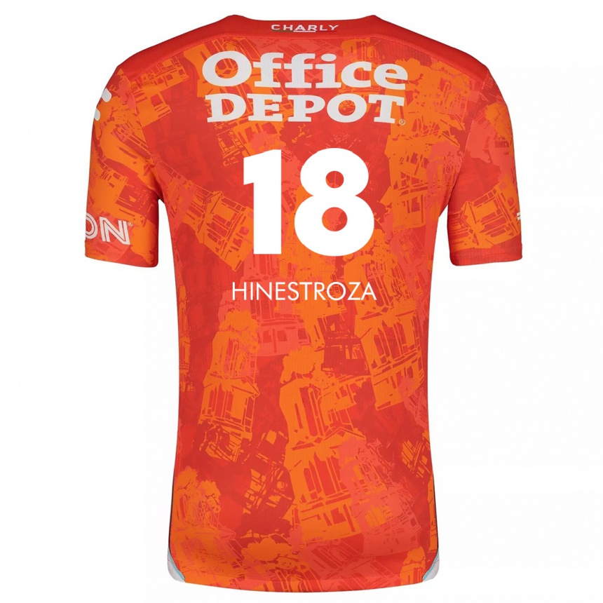 Men Football Marino Hinestroza #18 Orange White Away Jersey 2024/25 T-Shirt Canada