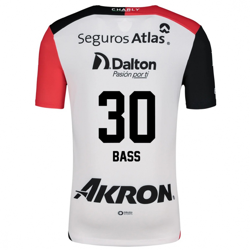 Men Football Abraham Bass #30 White Red Black Away Jersey 2024/25 T-Shirt Canada