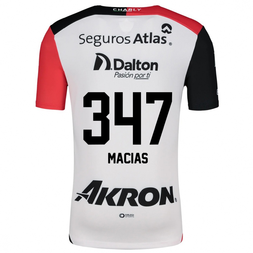 Men Football Ángel Macías #347 White Red Black Away Jersey 2024/25 T-Shirt Canada