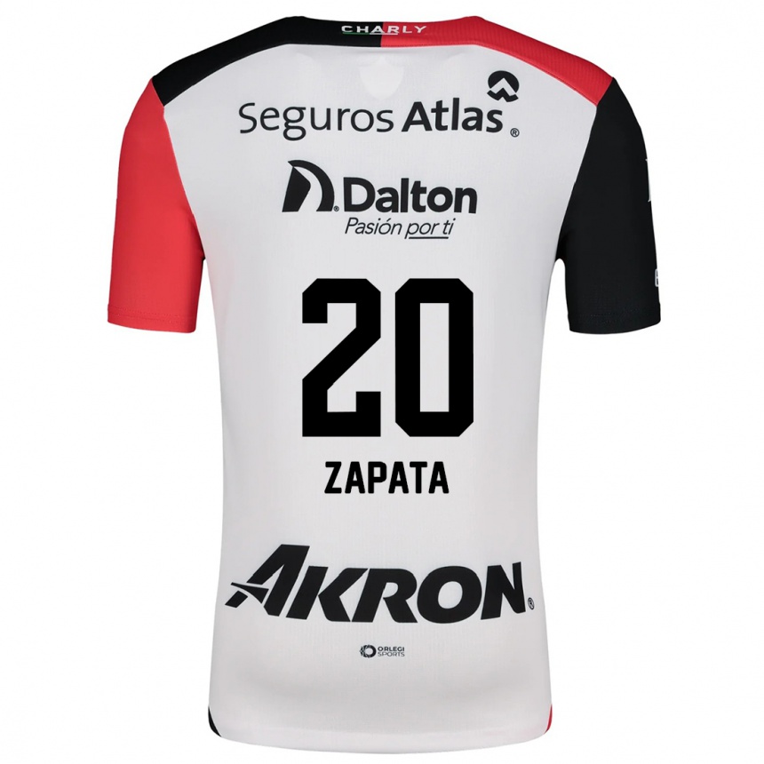 Men Football Juan Zapata #20 White Red Black Away Jersey 2024/25 T-Shirt Canada