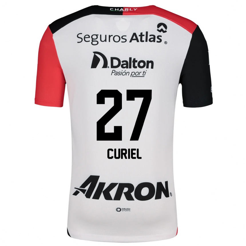 Men Football Alexa Curiel #27 White Red Black Away Jersey 2024/25 T-Shirt Canada