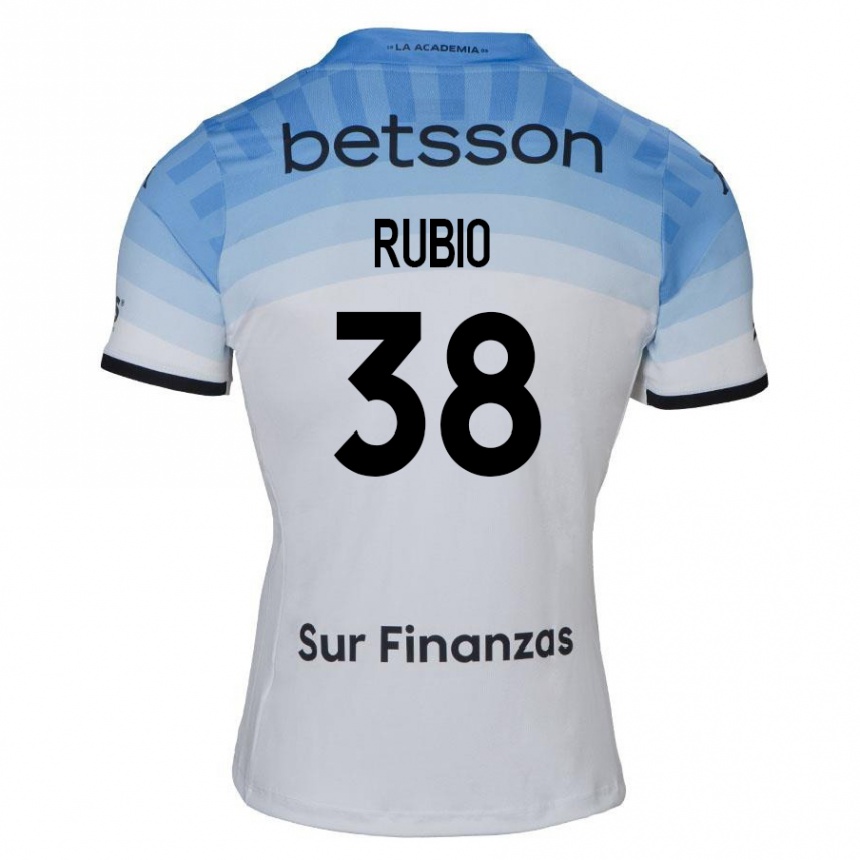 Homme Football Maillot Tobías Rubio #38 Blanc Bleu Noir Tenues Extérieur 2024/25 Canada