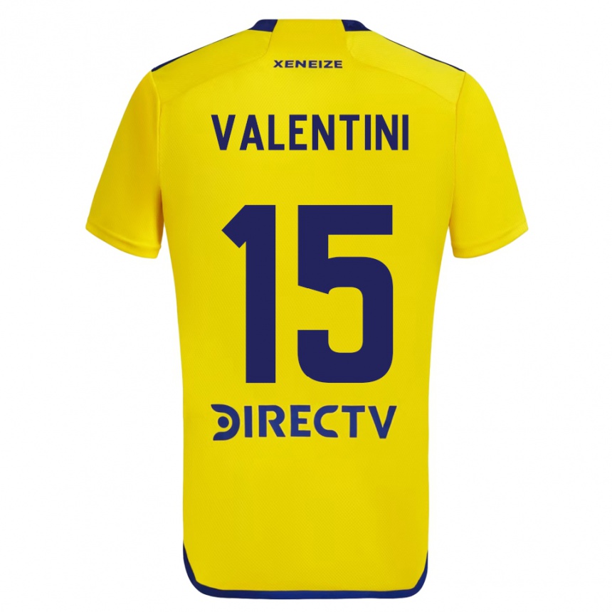 Homme Football Maillot Nicolás Valentini #15 Jaune Bleu Tenues Extérieur 2024/25 Canada