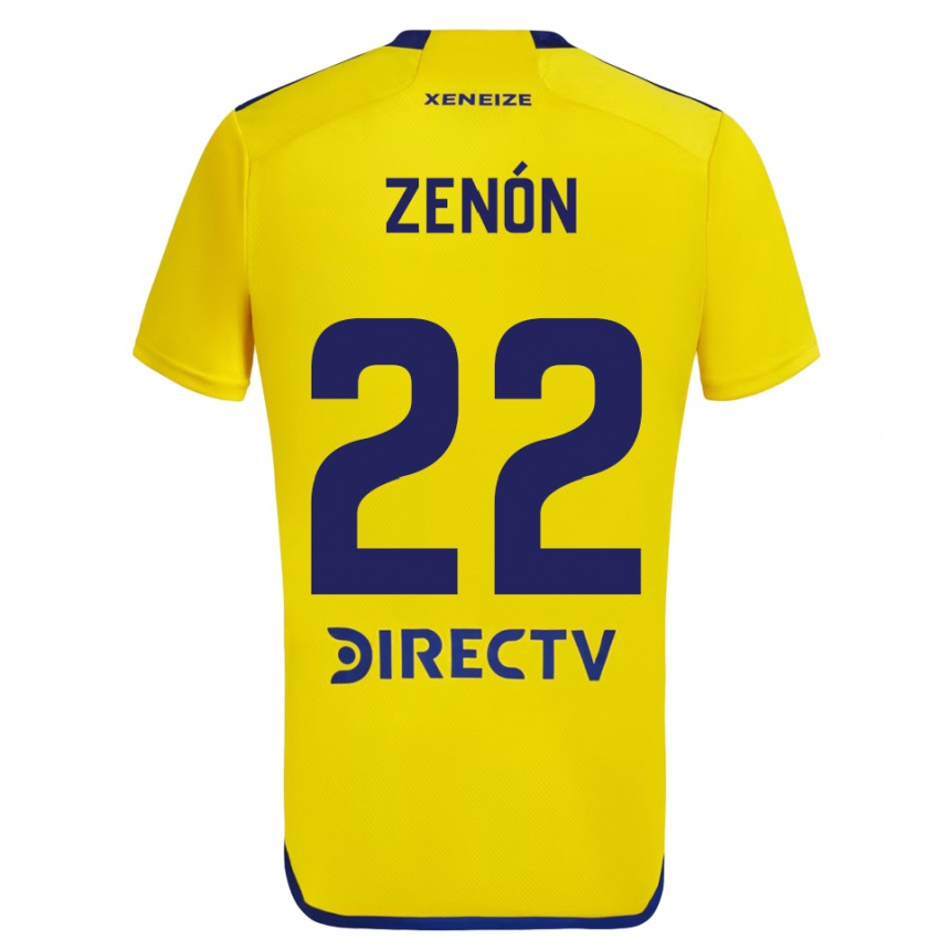 Men Football Kevin Zenón #22 Yellow Blue Away Jersey 2024/25 T-Shirt Canada