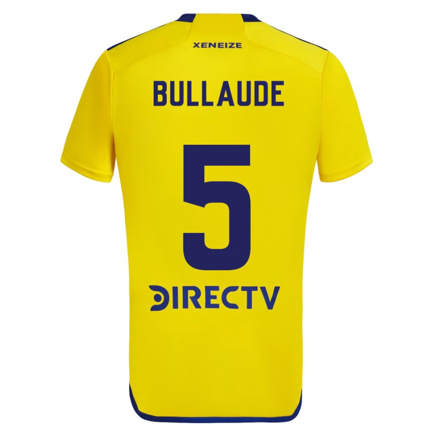 Homme Football Maillot Ezequiel Bullaude #5 Jaune Bleu Tenues Extérieur 2024/25 Canada