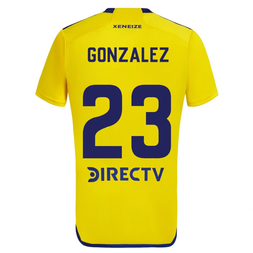 Men Football Diego González #23 Yellow Blue Away Jersey 2024/25 T-Shirt Canada