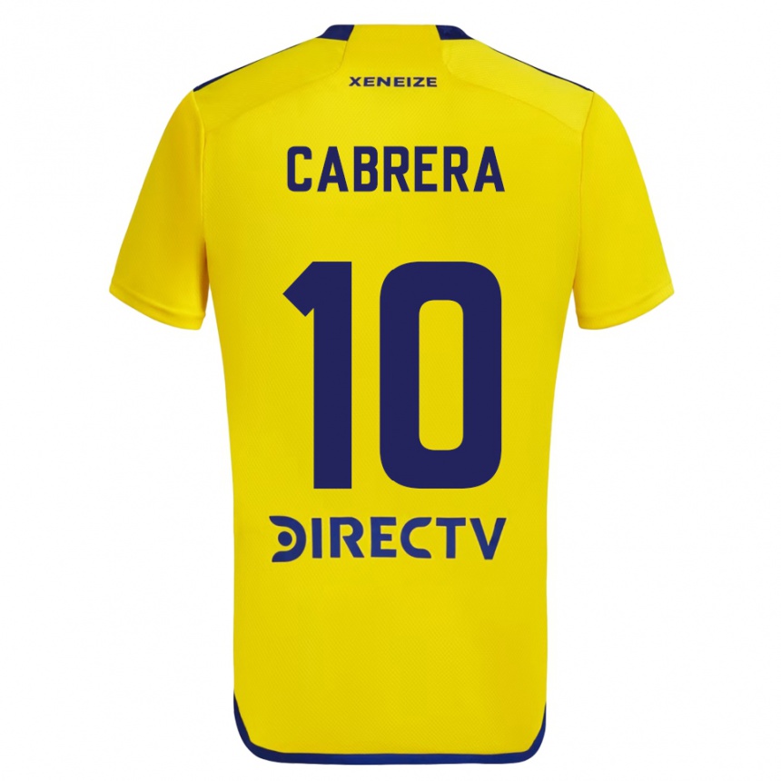 Homme Football Maillot Micaela Cabrera #10 Jaune Bleu Tenues Extérieur 2024/25 Canada