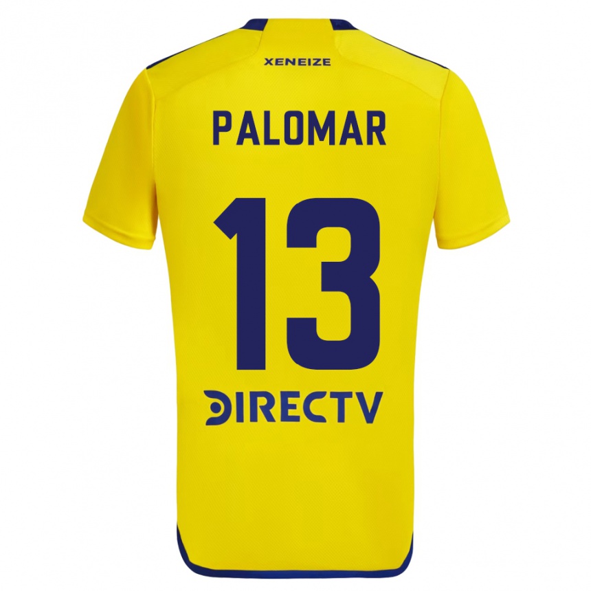 Homme Football Maillot Estefania Palomar #13 Jaune Bleu Tenues Extérieur 2024/25 Canada