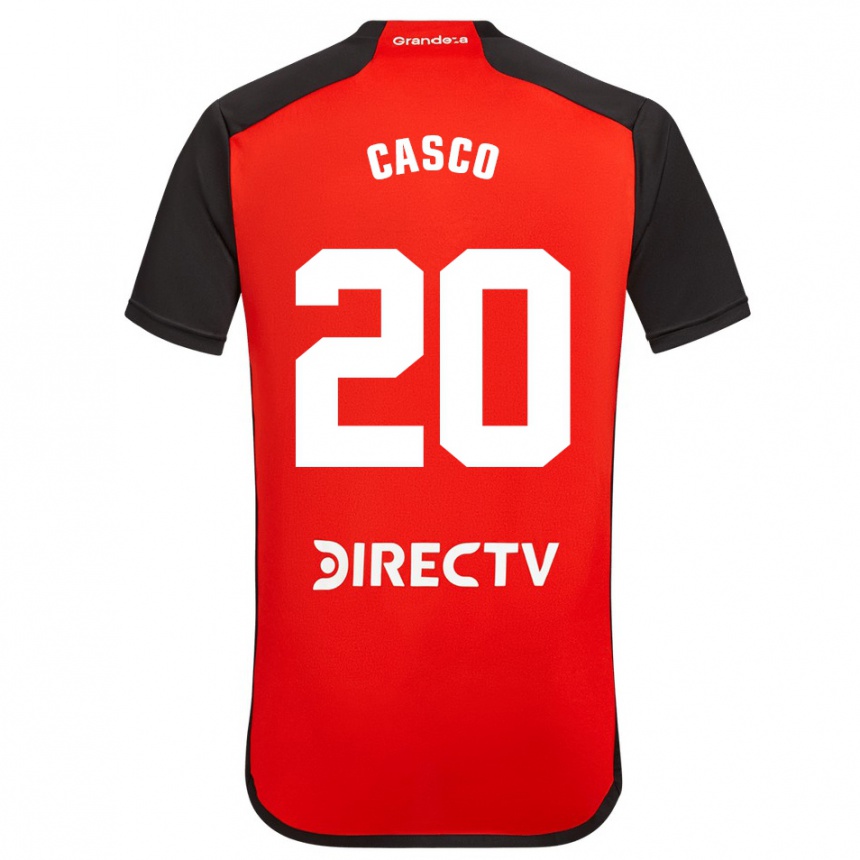 Men Football Milton Casco #20 Red Black White Away Jersey 2024/25 T-Shirt Canada