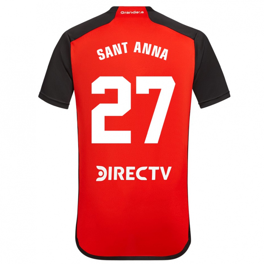 Men Football Agustín Sant Anna #27 Red Black White Away Jersey 2024/25 T-Shirt Canada