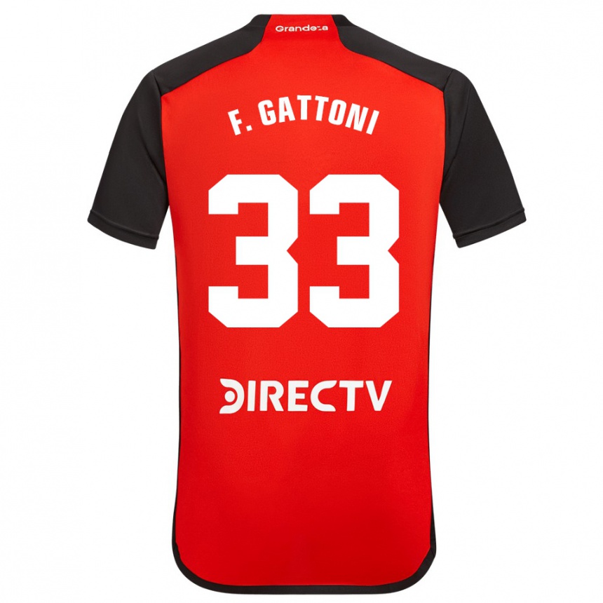 Men Football Federico Gattoni #33 Red Black White Away Jersey 2024/25 T-Shirt Canada