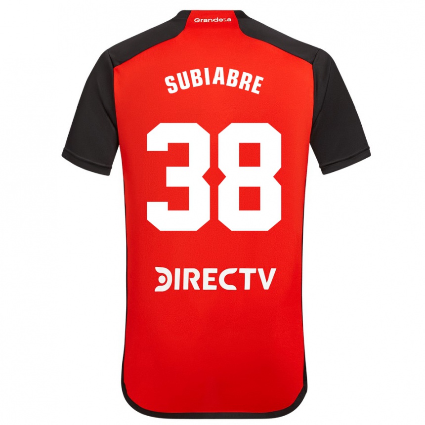 Men Football Ian Subiabre #38 Red Black White Away Jersey 2024/25 T-Shirt Canada