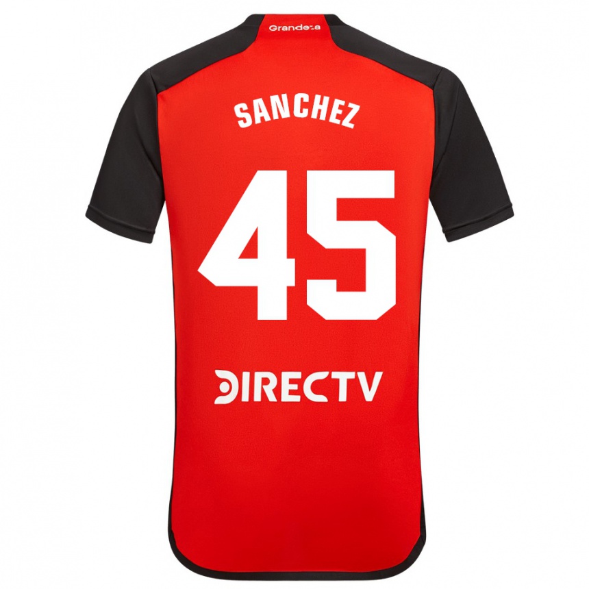 Men Football Sebastián Sánchez #45 Red Black White Away Jersey 2024/25 T-Shirt Canada