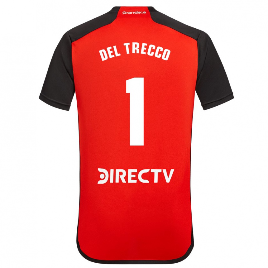 Men Football Martina Del Trecco #1 Red Black White Away Jersey 2024/25 T-Shirt Canada