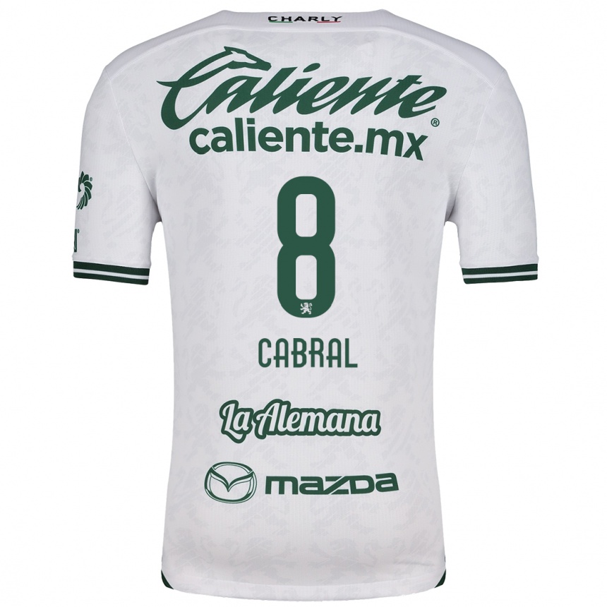 Homme Football Maillot Luciano Cabral #8 Blanc Vert Tenues Extérieur 2024/25 Canada