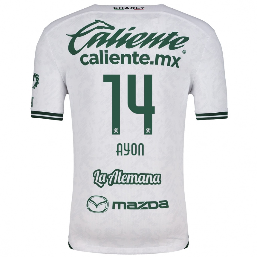 Men Football Ettson Ayón #14 White Green Away Jersey 2024/25 T-Shirt Canada