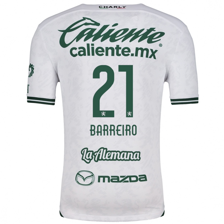 Men Football Stiven Barreiro #21 White Green Away Jersey 2024/25 T-Shirt Canada